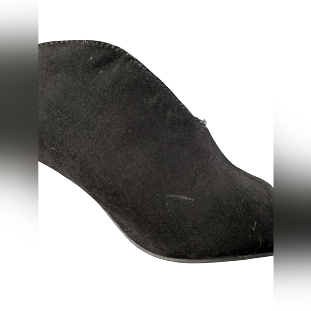 CL By Laundry Mach2 Black Faux Suede Vamp Stiletto Heels Peep Toe Size 11M - Picture 11 of 11